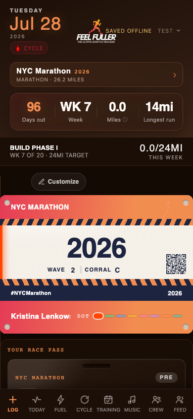Feel Fuller — race bib your crew follows